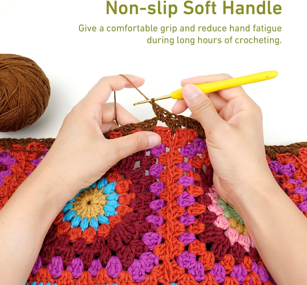 2.5mm Crochet Hook, Ergonomic Aluminum Crochet Needles for Arthritic