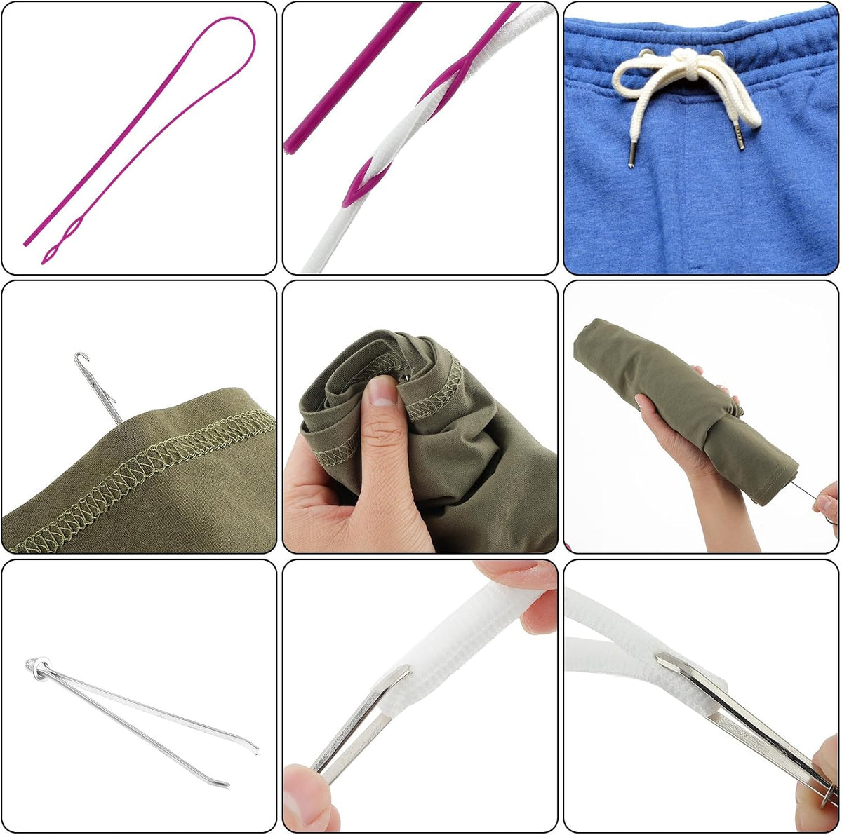 6 pcs Loop Turner Sewing Tool, Flexible Drawstring Threader Tool