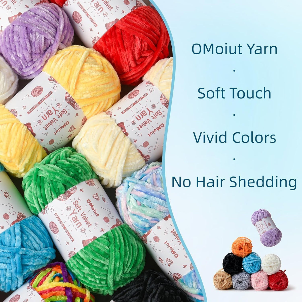 12 Pack Chenille Chunky Yarn - Baby Yarn for Crocheting Soft - Red