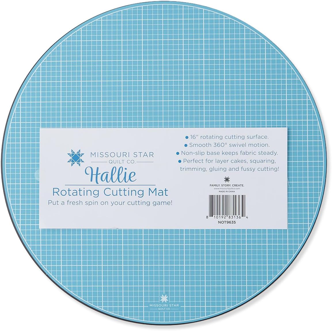 Missouri Star 16" Rotating Self-Healing Cutting Mat – 360° Swivel