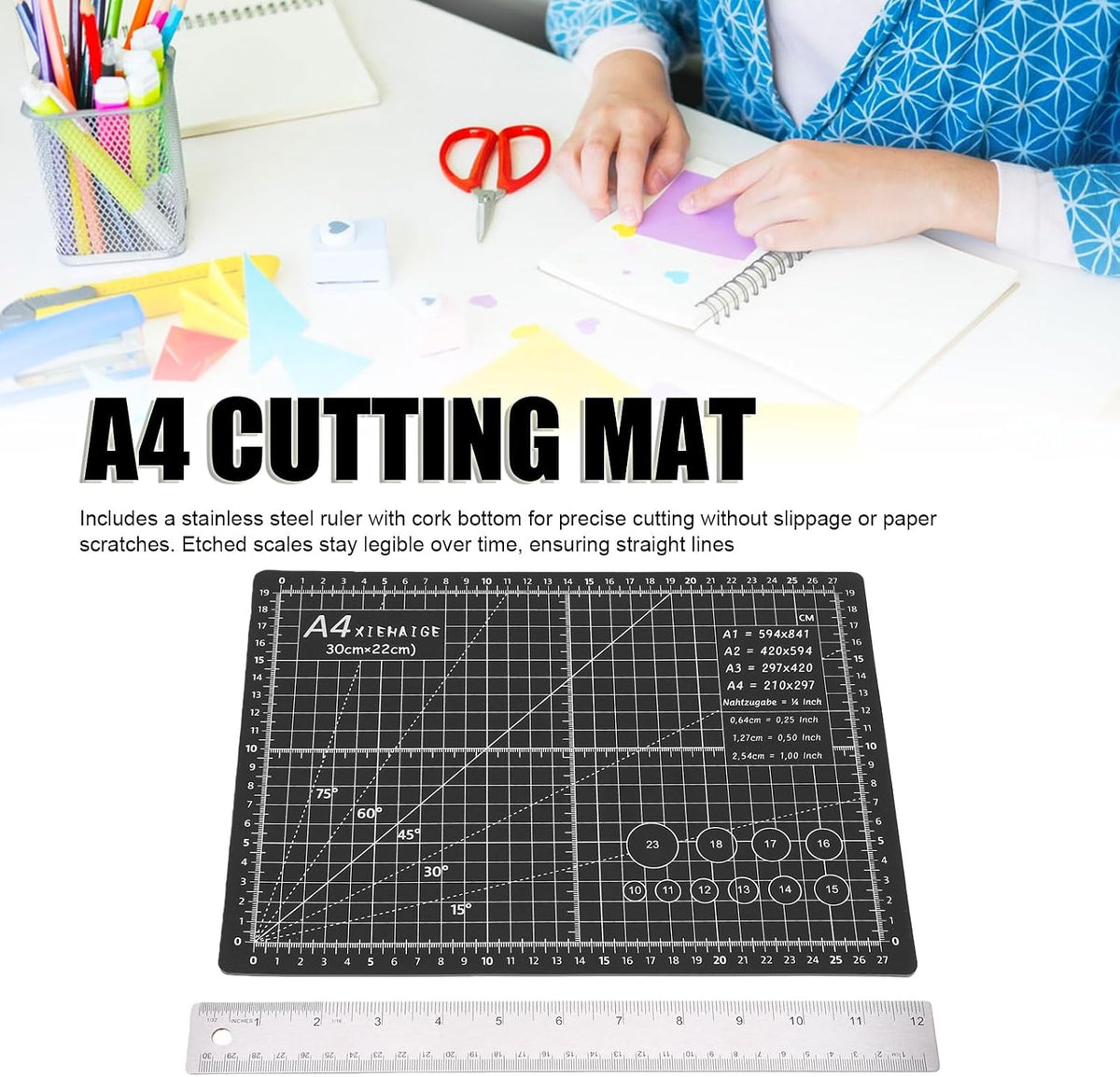 AUNMAS Self Healing Cutting Mat, Double Sided Sewing Mat Table