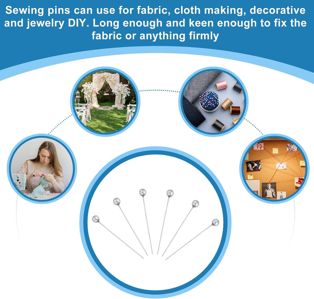 PATIKIL Sewing Pins, 600 Pcs 1.5 Inch Straight Pin with Plastic
