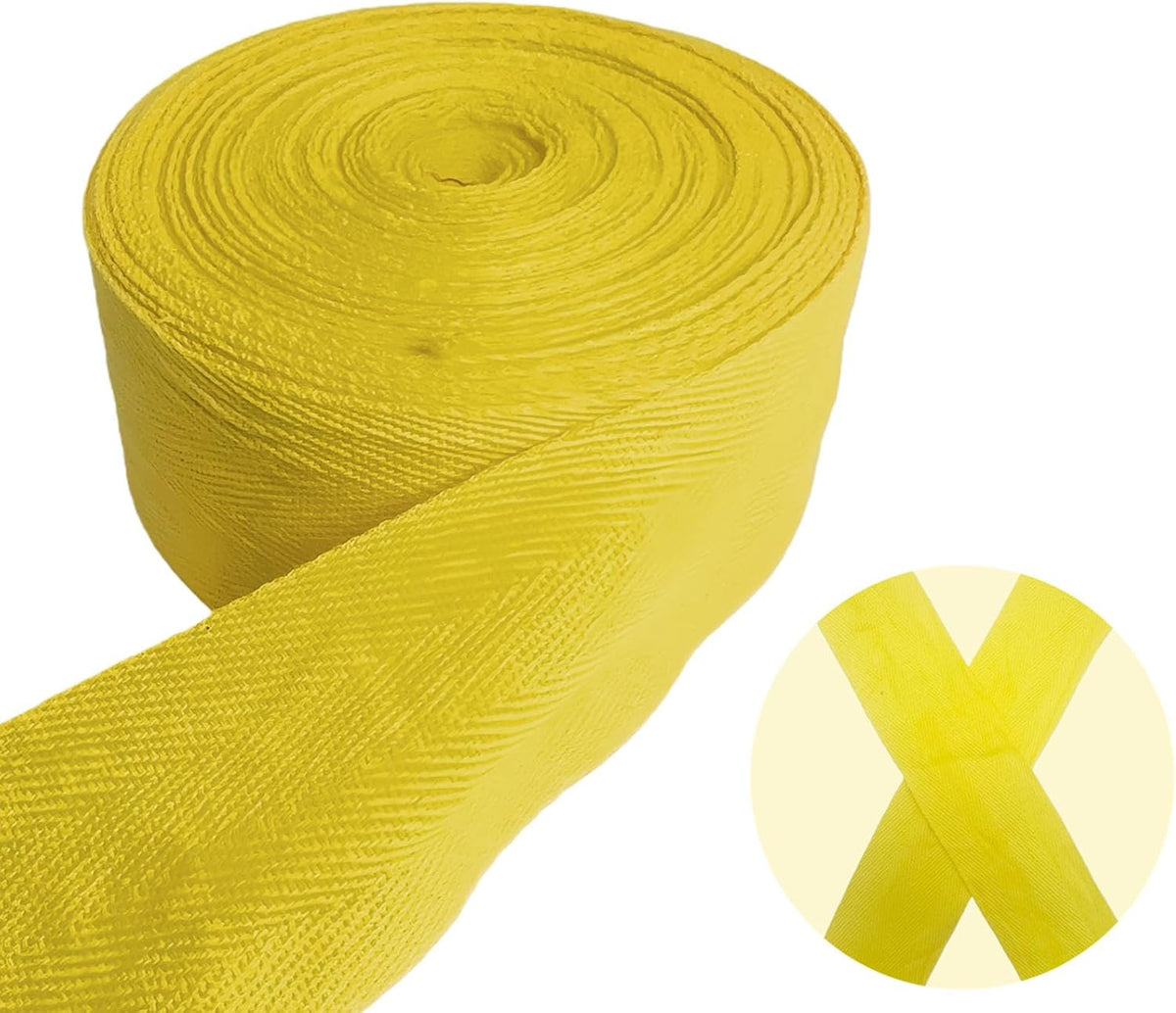 Yellow 2 Inch Cotton Herringbone Twill Tape 15Yds Binding Trim