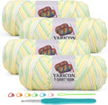 4 Pack Tshirt Yarn for Crochet,Soft Elastic Fabric Thick T Shirt