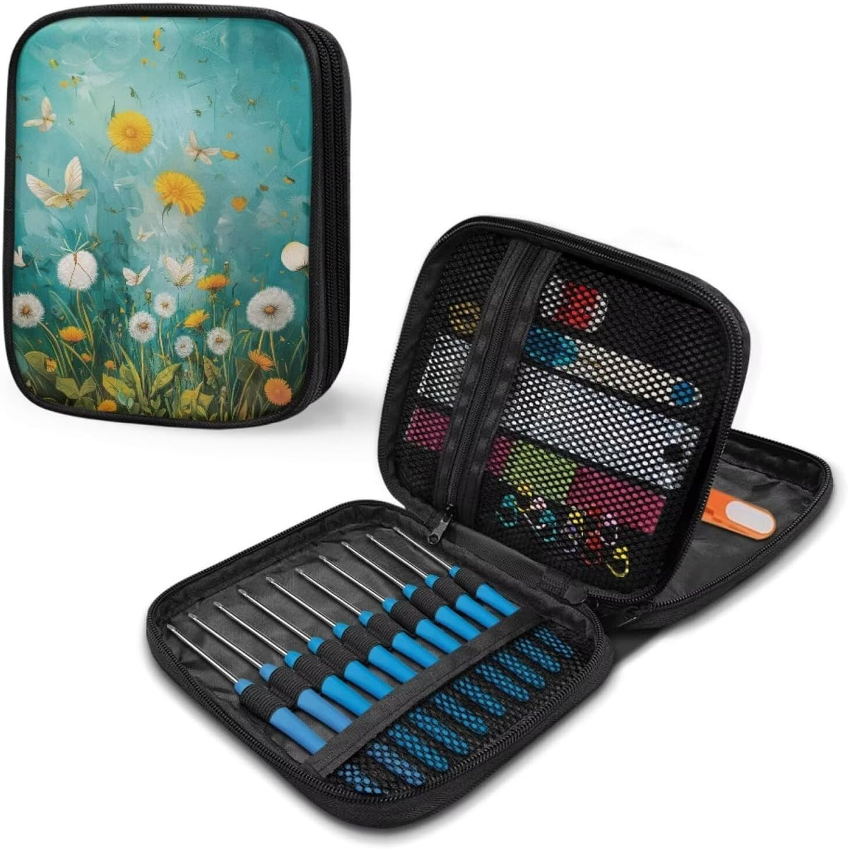 YUVAMAGIMO Flower Crochet Needle Case Waterproof Crochet Hooks