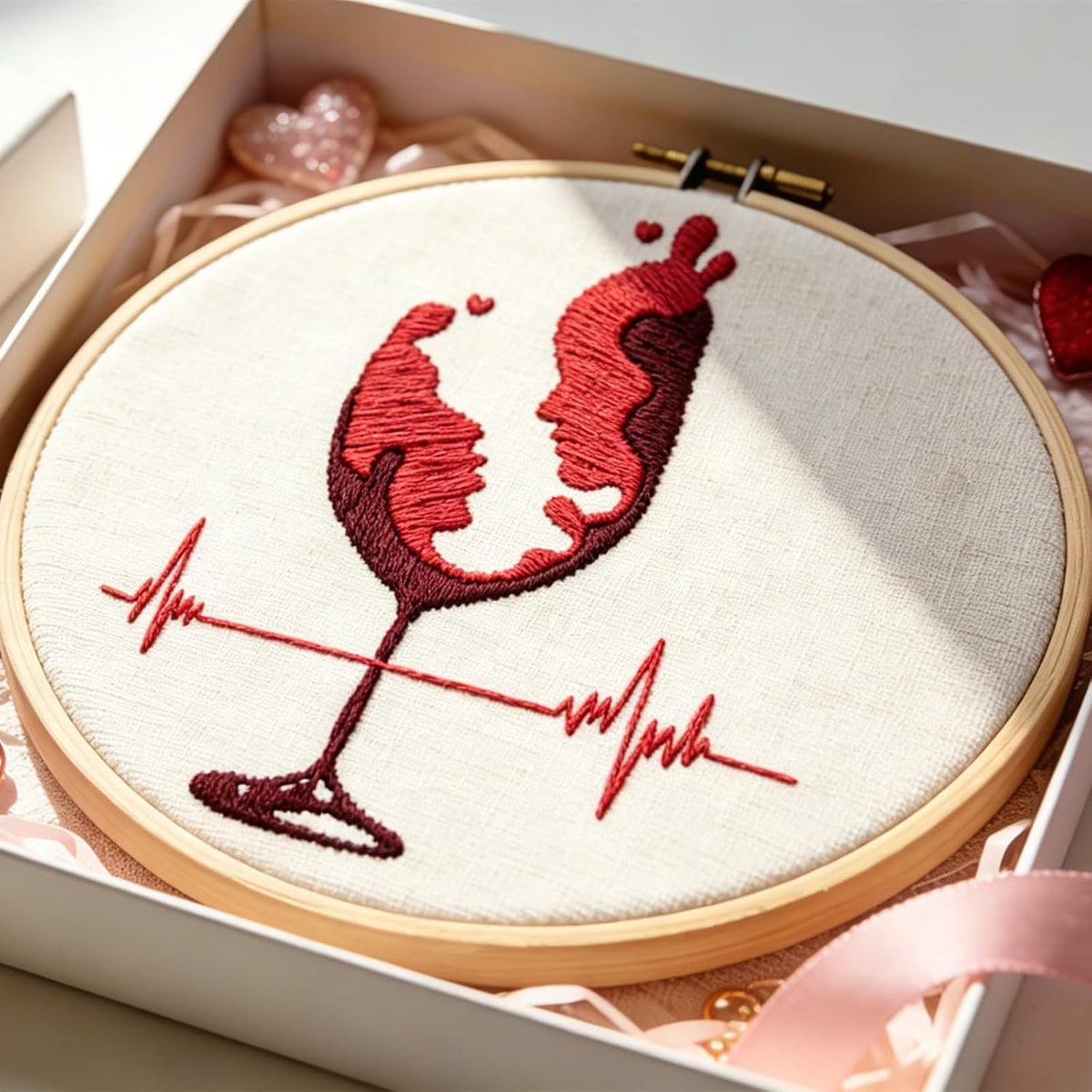 Couple Embroidery Kits for Beginners Adults, Abstract Face Embroidery