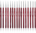 16PCS Crochet Hooks Set with Plastic Handle, 0.5mm - 2.5mm Ultra-Fine