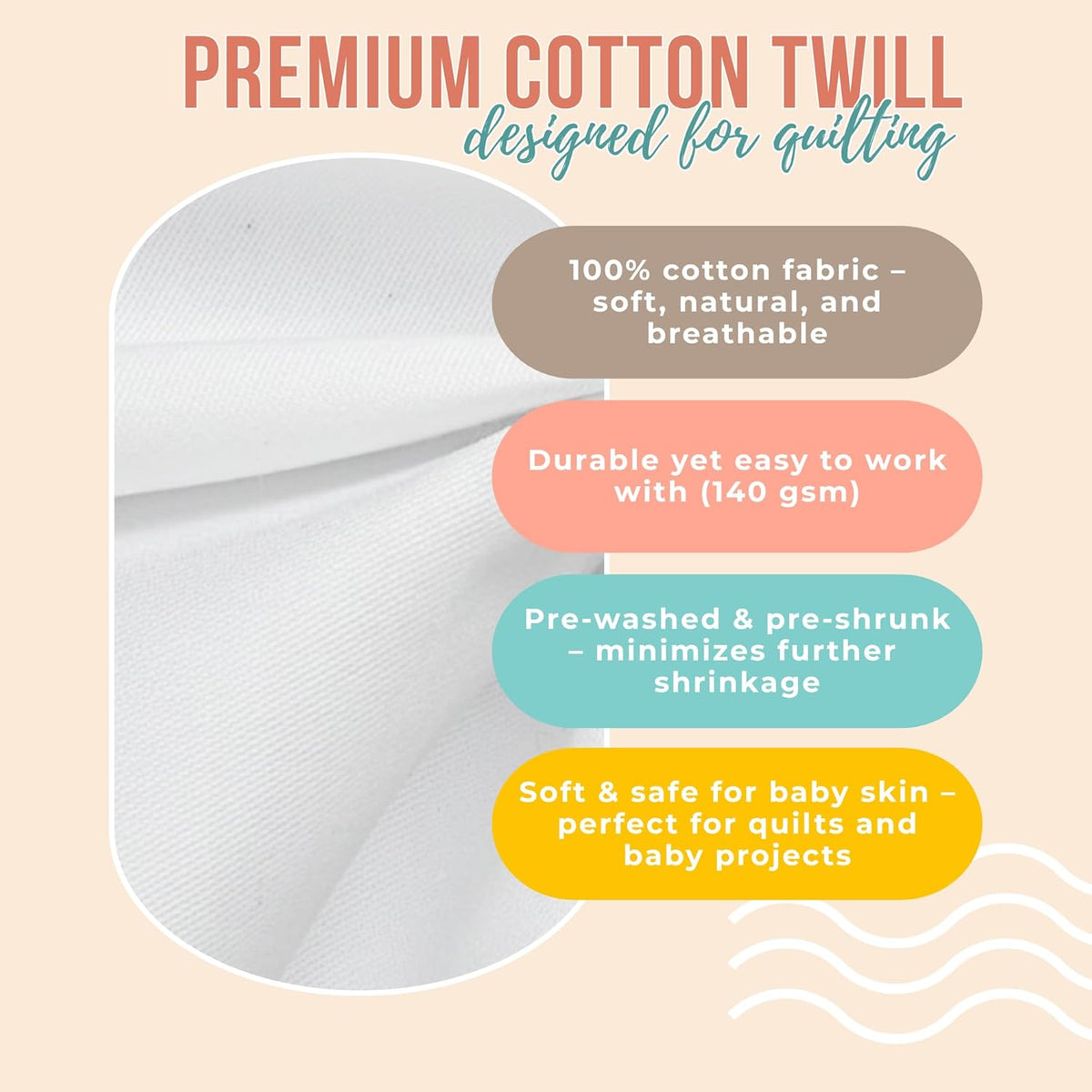 UNIQUE Cowboy Quilting Fabric Panel Set of 6, 12x12in, 100% Cotton