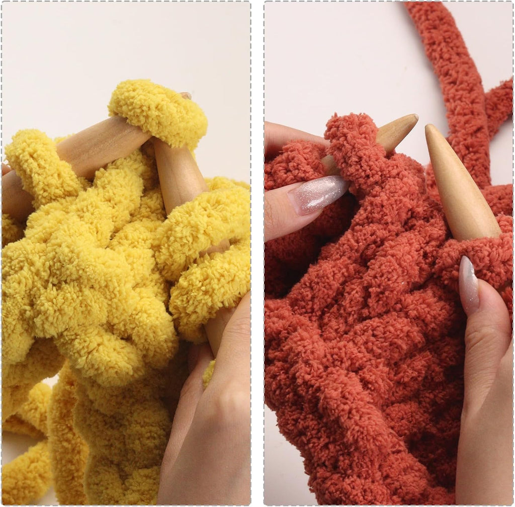 SUNTQ 8 Pack Assorted Chunky Yarn - Bulky Thick Chenille Fluffy Yarn