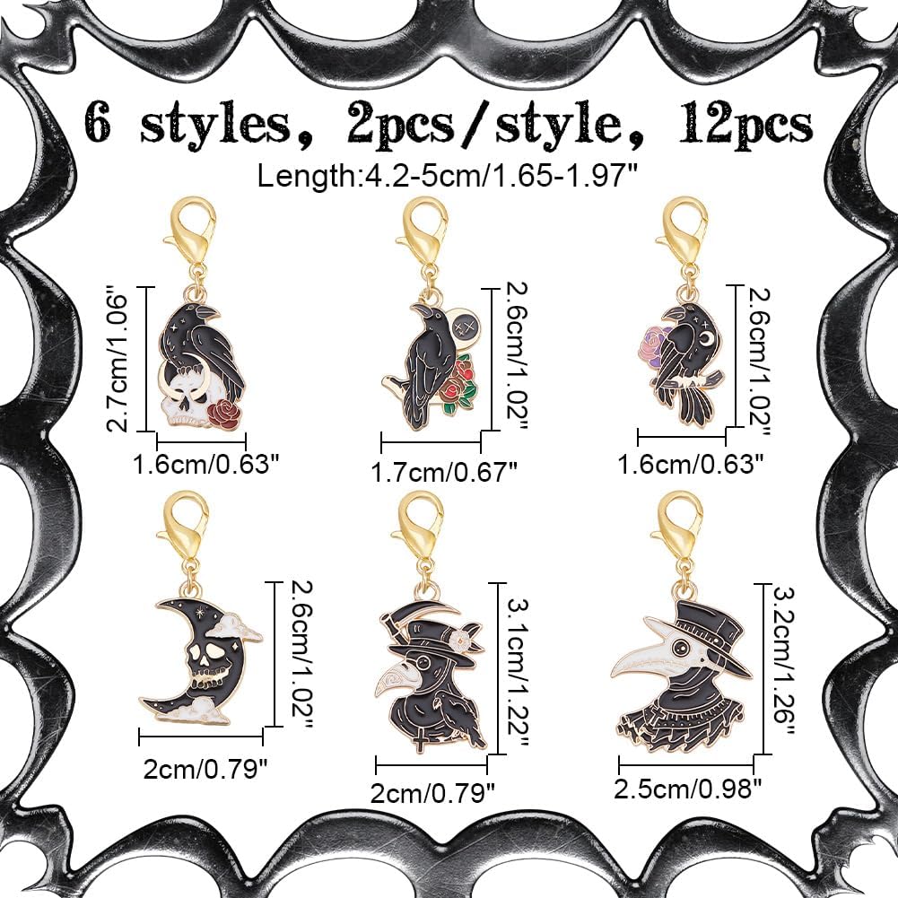 NBEADS 12 Pcs Stitch Markers, 6 Styles Halloween Crochet Markers