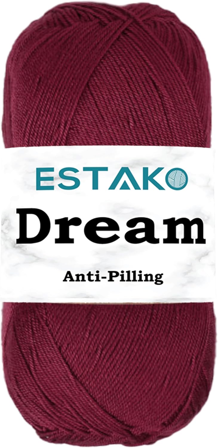 Estako Dream Soft Microfiber Acrylic Yarn, Fingering Weight 1