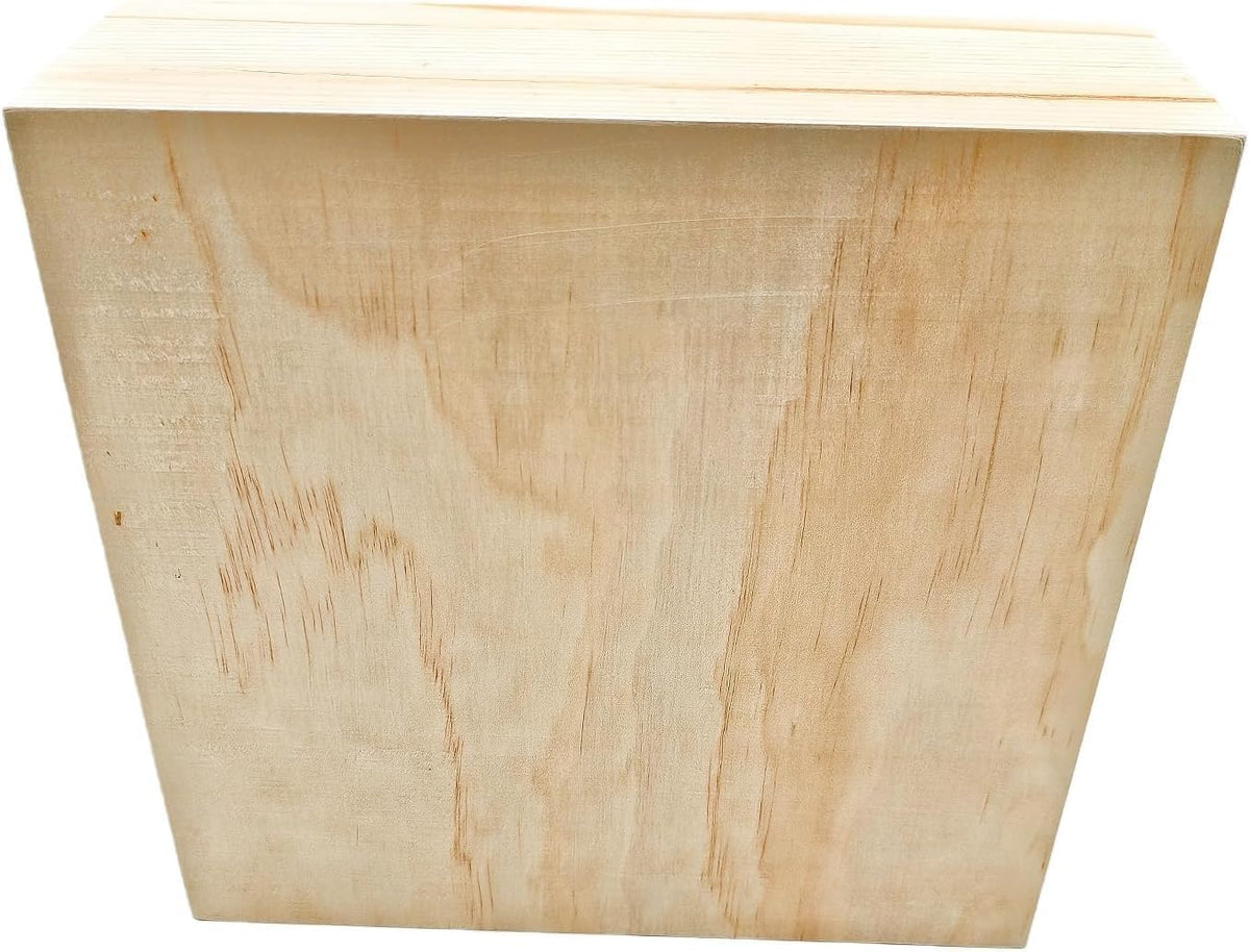 Unfinished Wood Storage Box, Natural Wooden Container for Crafts