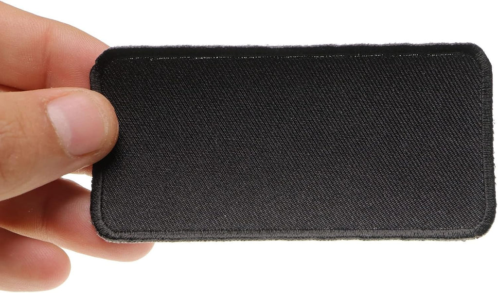 Black 4 Inch Rectangular Blank Patch - By Ivamis Trading - 4x2 inch