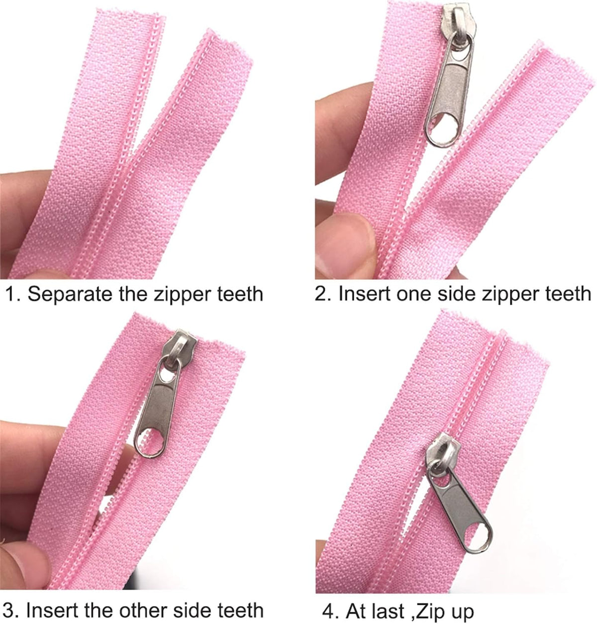 Lueao Cqinju-Sewing Zippers 3# Off White Nylon Coil Zippers By Yard