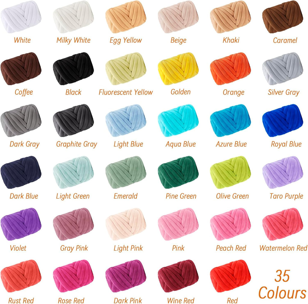 Thick Chunky Yarn for Arm Knitting, Jumbo Tube Knit Blanket Soft