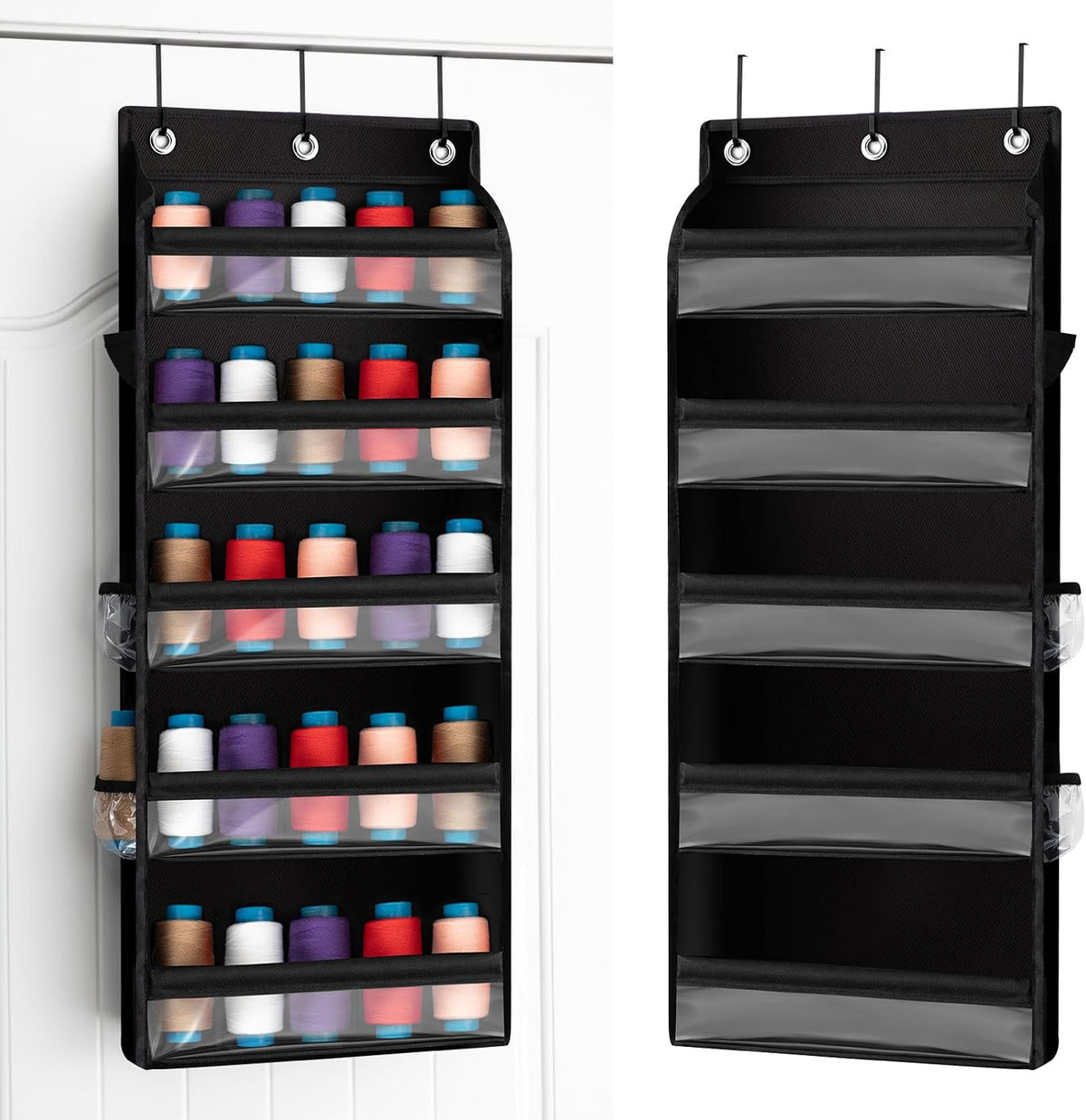 Tegeme 5-Tier Hanging Thread Holder with PVC Window & Side