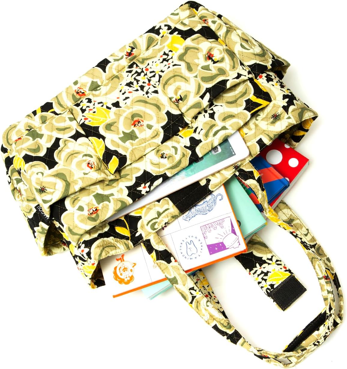 Knitting Quilted Tote Bag w/6 Pockets, Multifunctional Yarn Organizer