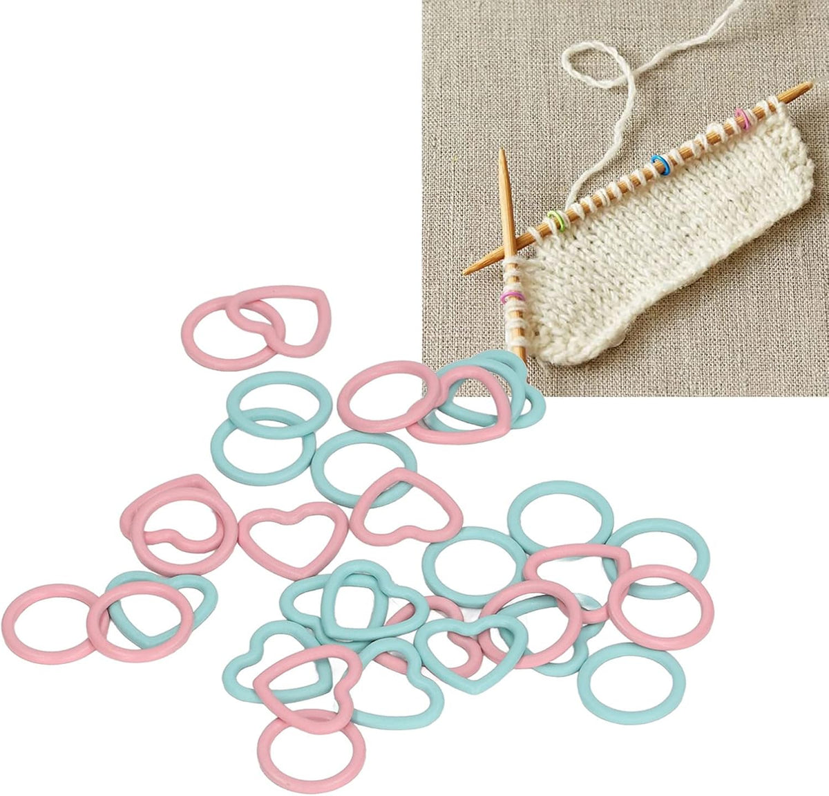 Knitting Stitch Markers 32pcs Metal Crochet Marker Rings with Round