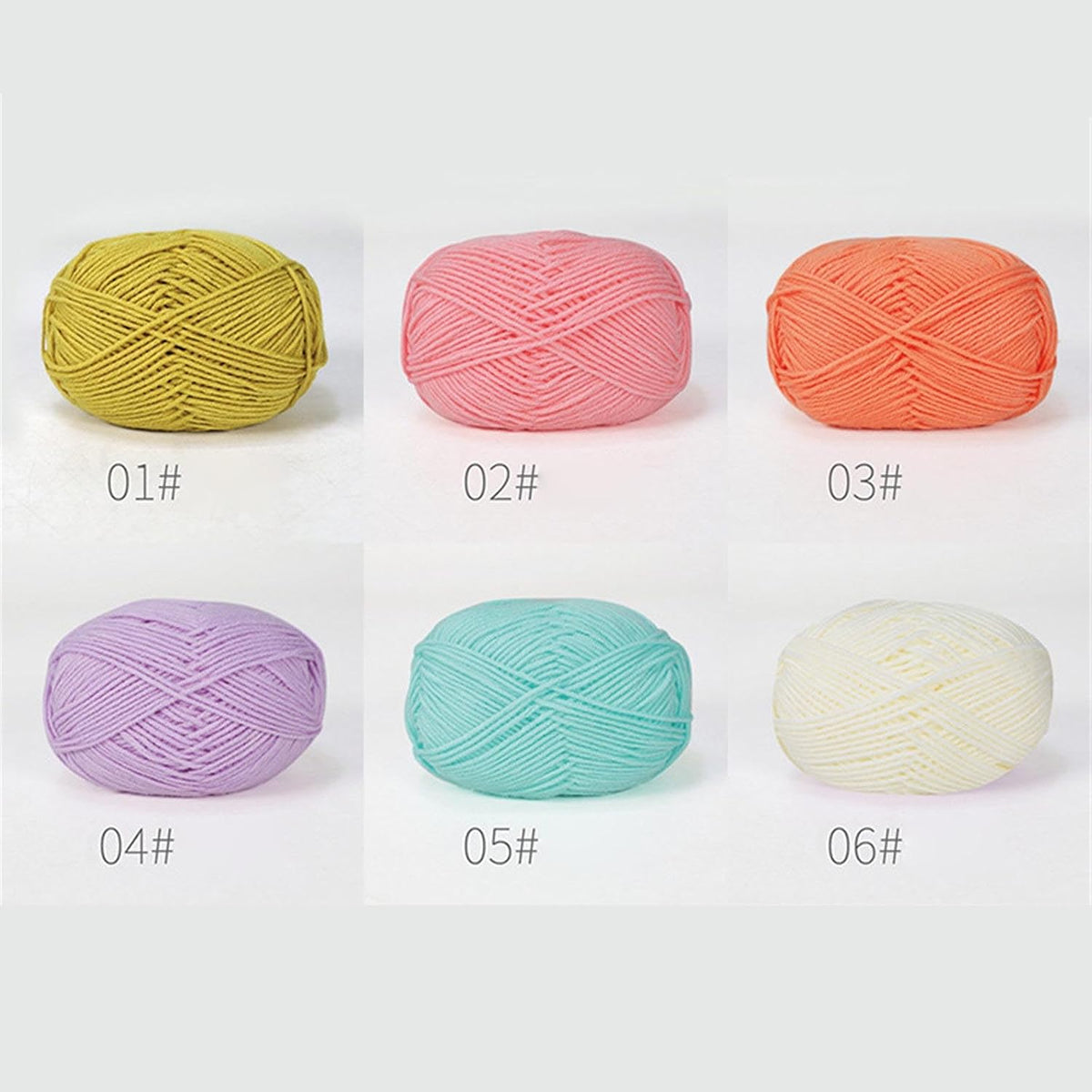 6Pcs Crochet Yarn, 50g / Roll Soft Crochet, 20 Vermilion