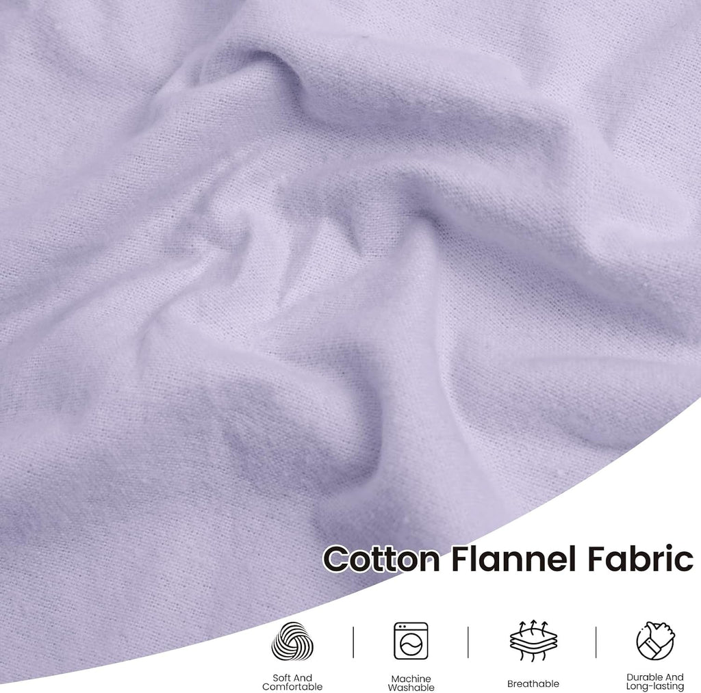 43.3" Wide Soft Cotton Flannel Fabric by the Yard, 190GSM Lightweight