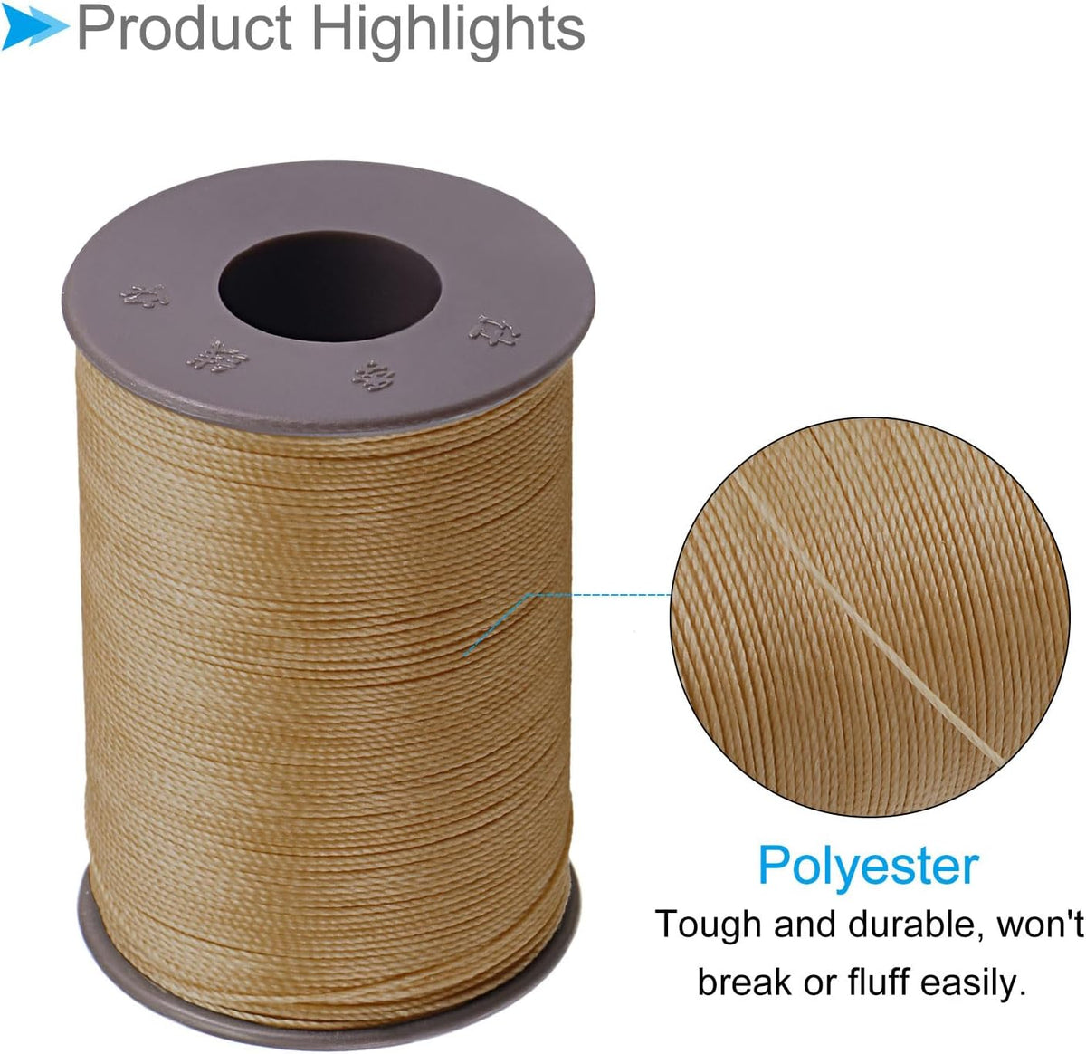 Thin Waxed Thread, 175 Yards 0.45mmmm Dia, Polyester Wax-Coated