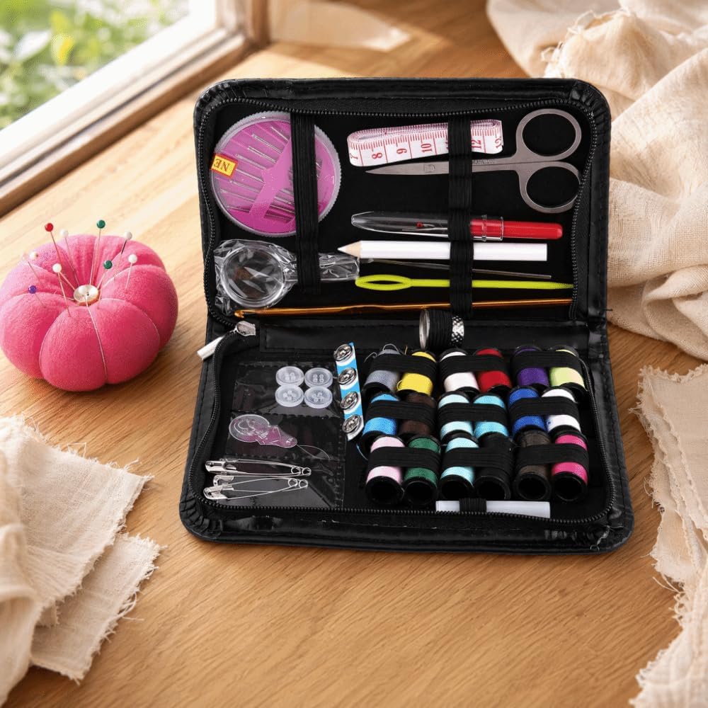Anu Limen 58 Pcs Basic Sewing Kit, Portable Needle and Thread Set with