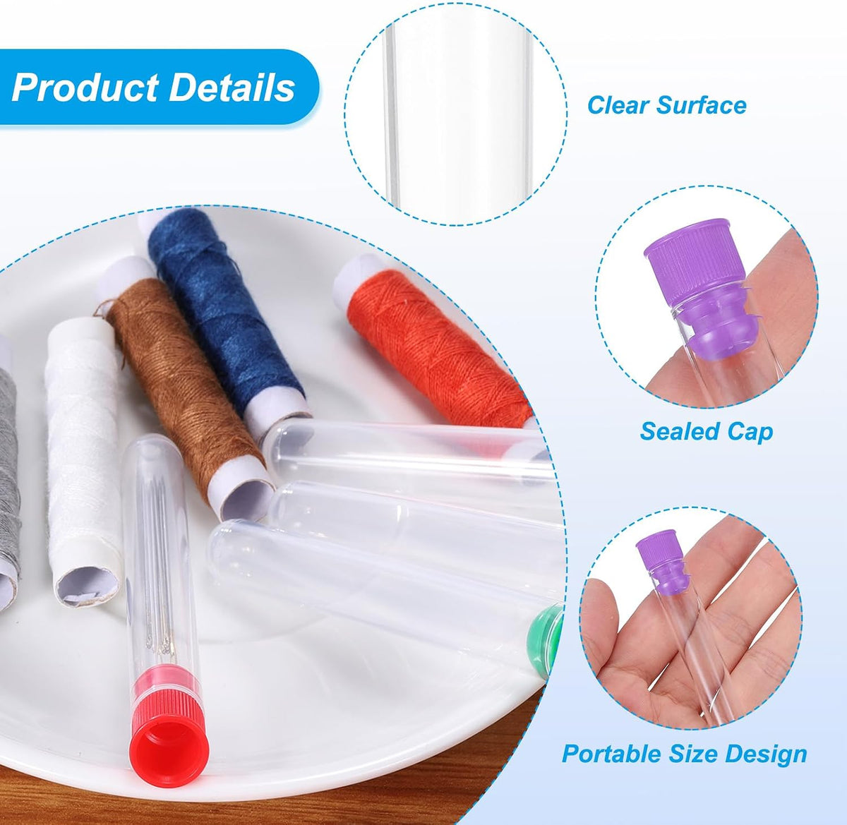 PATIKIL 0.6x2.4" Plastic Sewing Needle Storage Holder Purple 10 Pcs