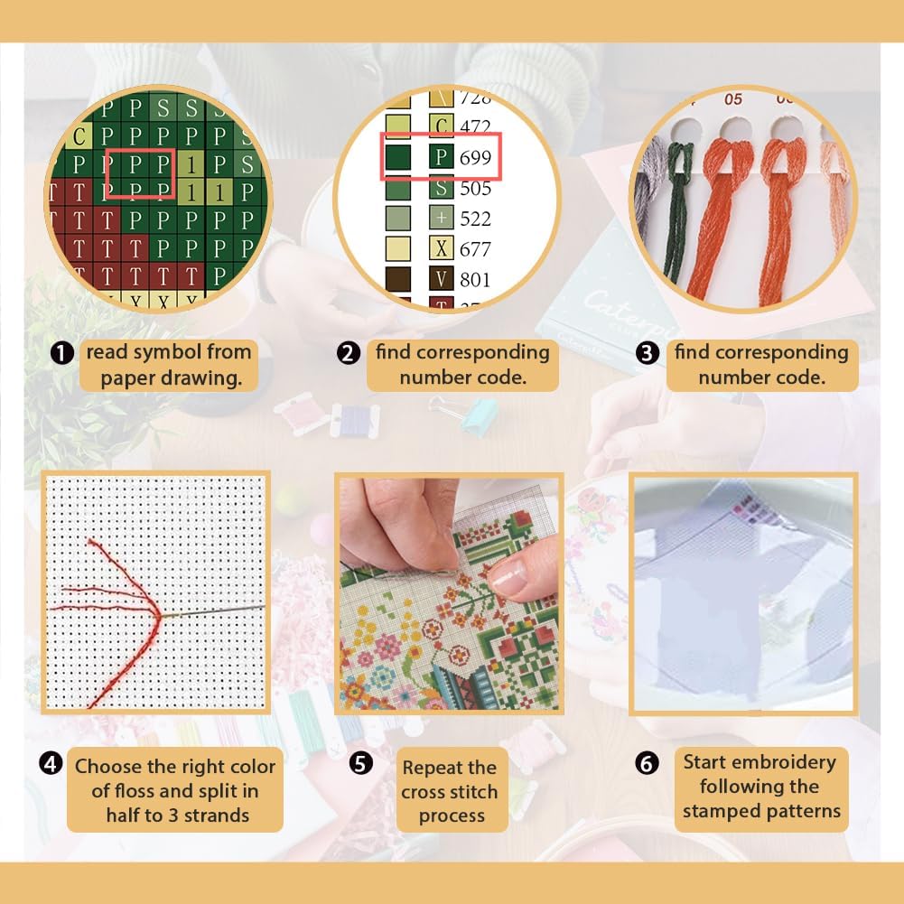 FREEBLOSS 11CT Cross Stitch Kit Stamped Cross Stitch Wall Painting Kit