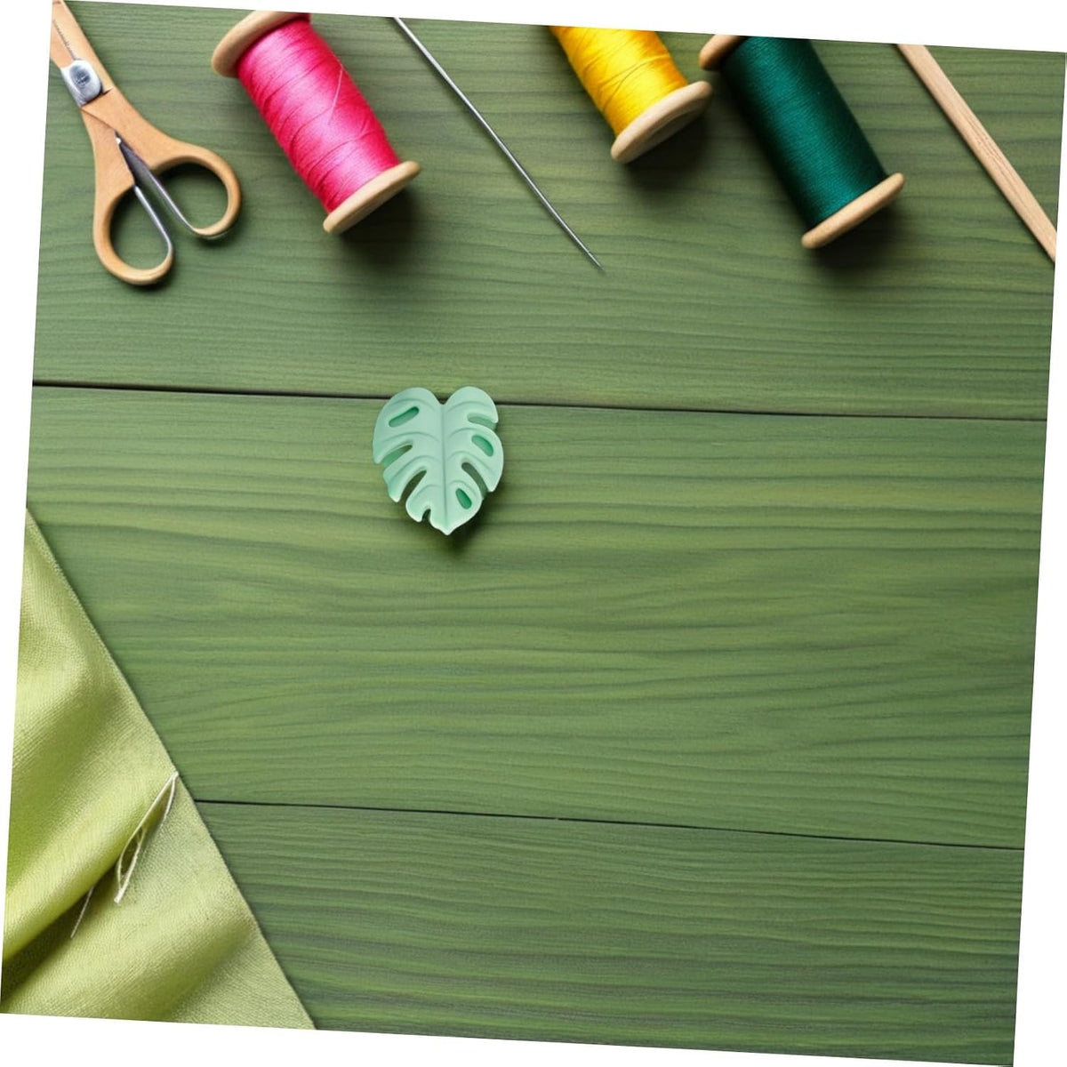 Tofficu 8pcs Cute Knitting Needle Stoppers: Cute Leaf Needle Point