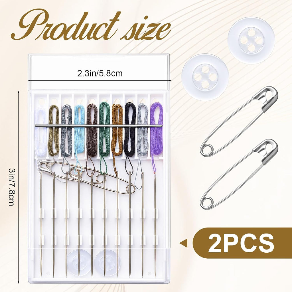 Hestya Pre Threaded Needles Hand Sewing Quick Fix, Rich Color