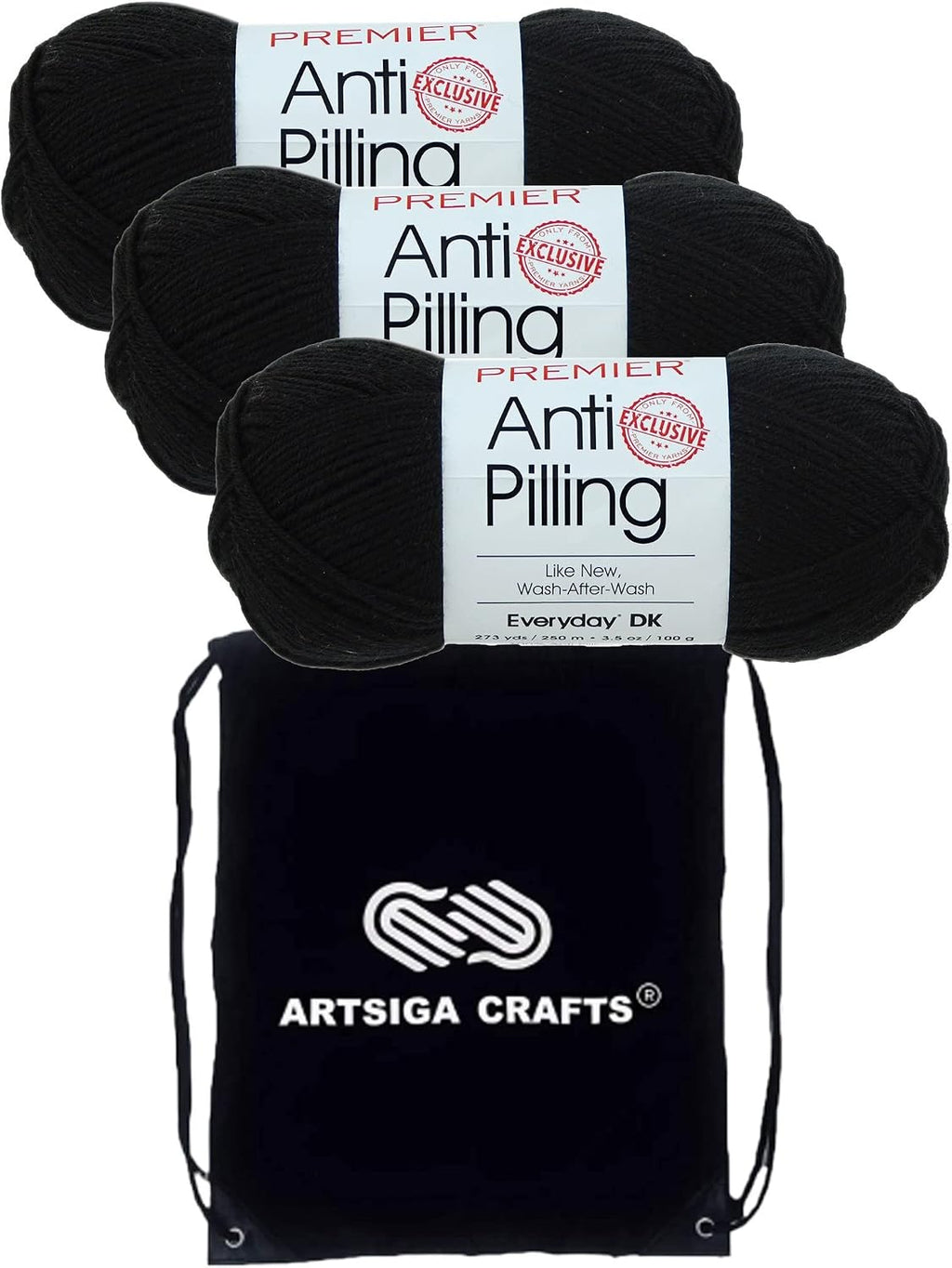 Premier Yarns Anti-Pilling Everyday DK Black 1107-26