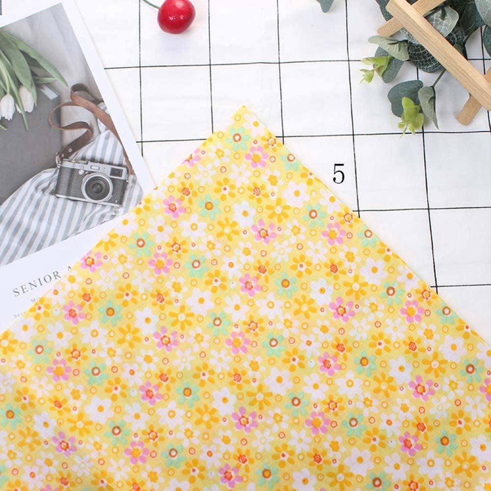 Yellow Theme Pre Cut Cotton Fabric Squares 25x25cm 7Pcs Quarters