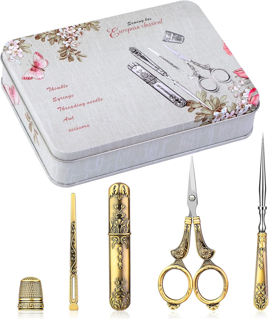 BUTUZE Embroidery Scissors Kit,European Antique Vintage Sewing