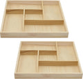 5 Section Wooden Trays – 10" × 10" Square Organizers with Compartments