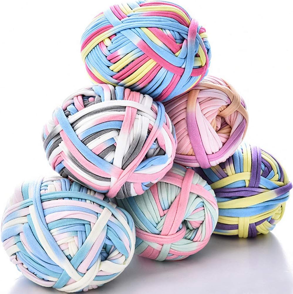 500g Fabric Cloth T-Shirt Yarn DIY Knitted Basket Bag Yarn Elastic