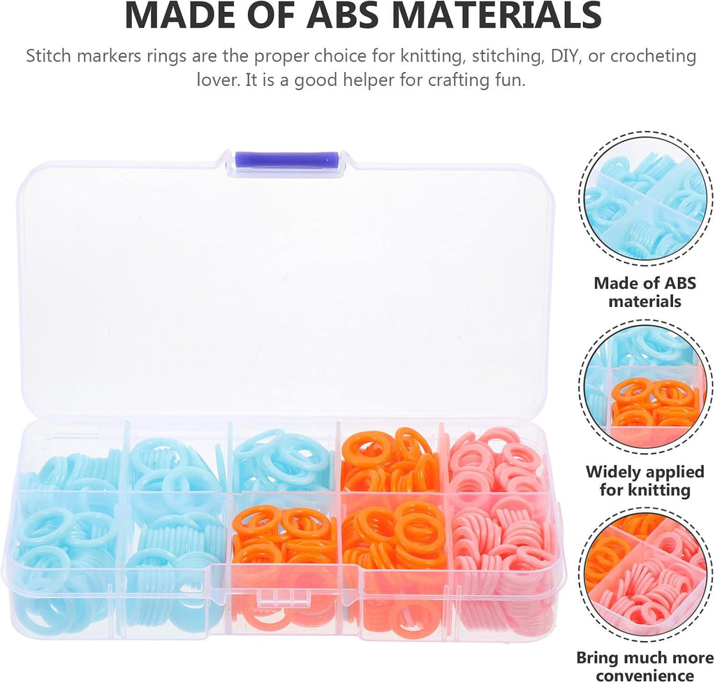 450 Pcs Knitting Crochet Stitch Markers, Color Coded Locking Rings