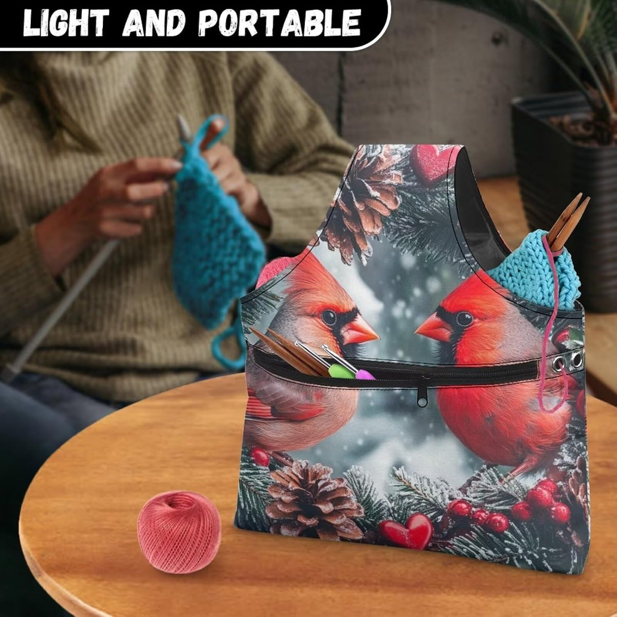 Crochet Tote Bag for Women with Zipper Pockets Crochet Organizers and