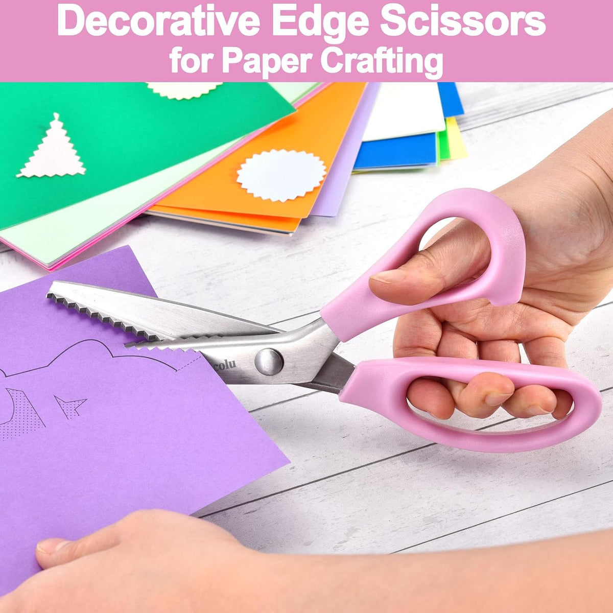 Zicolu Sewing Pinking Shears for Fabric Cutting, 9" Zig Zag Scissors