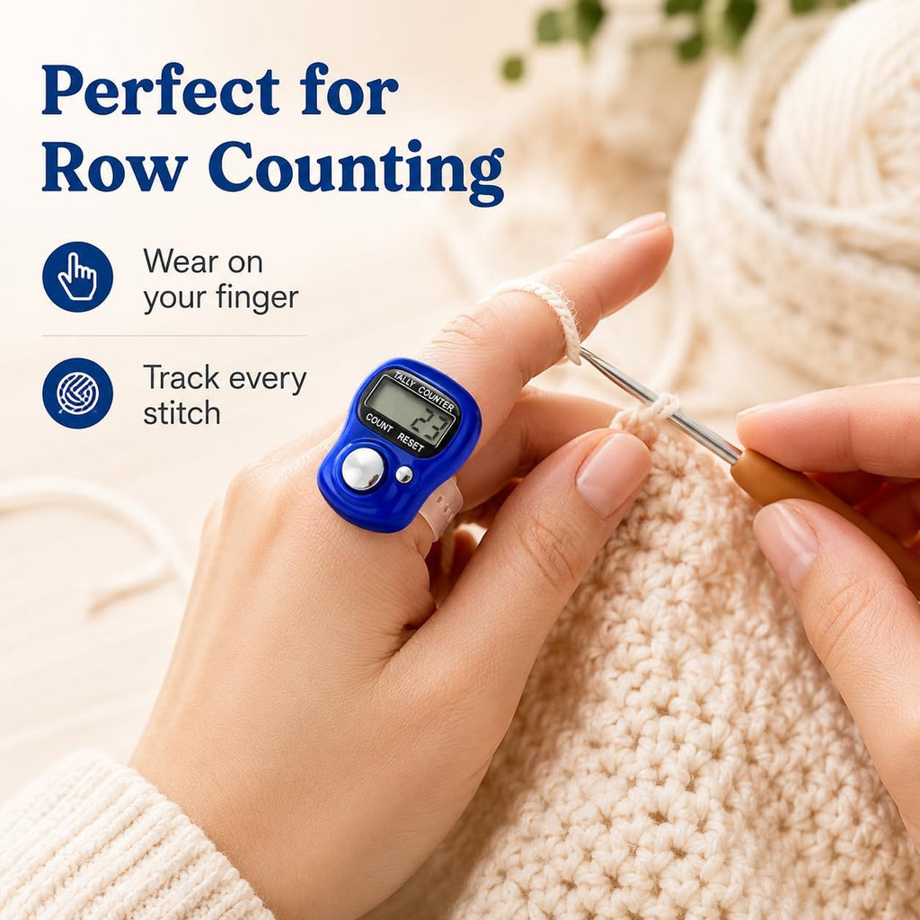 5 Digit LED Digital Row Counter, Handheld Tally Counter with Ring