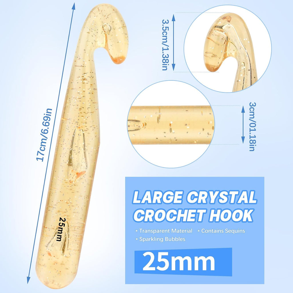kgxulr 25mm Crochet Hooks, Ergonomic Crochet Hooks, Crochet Needles