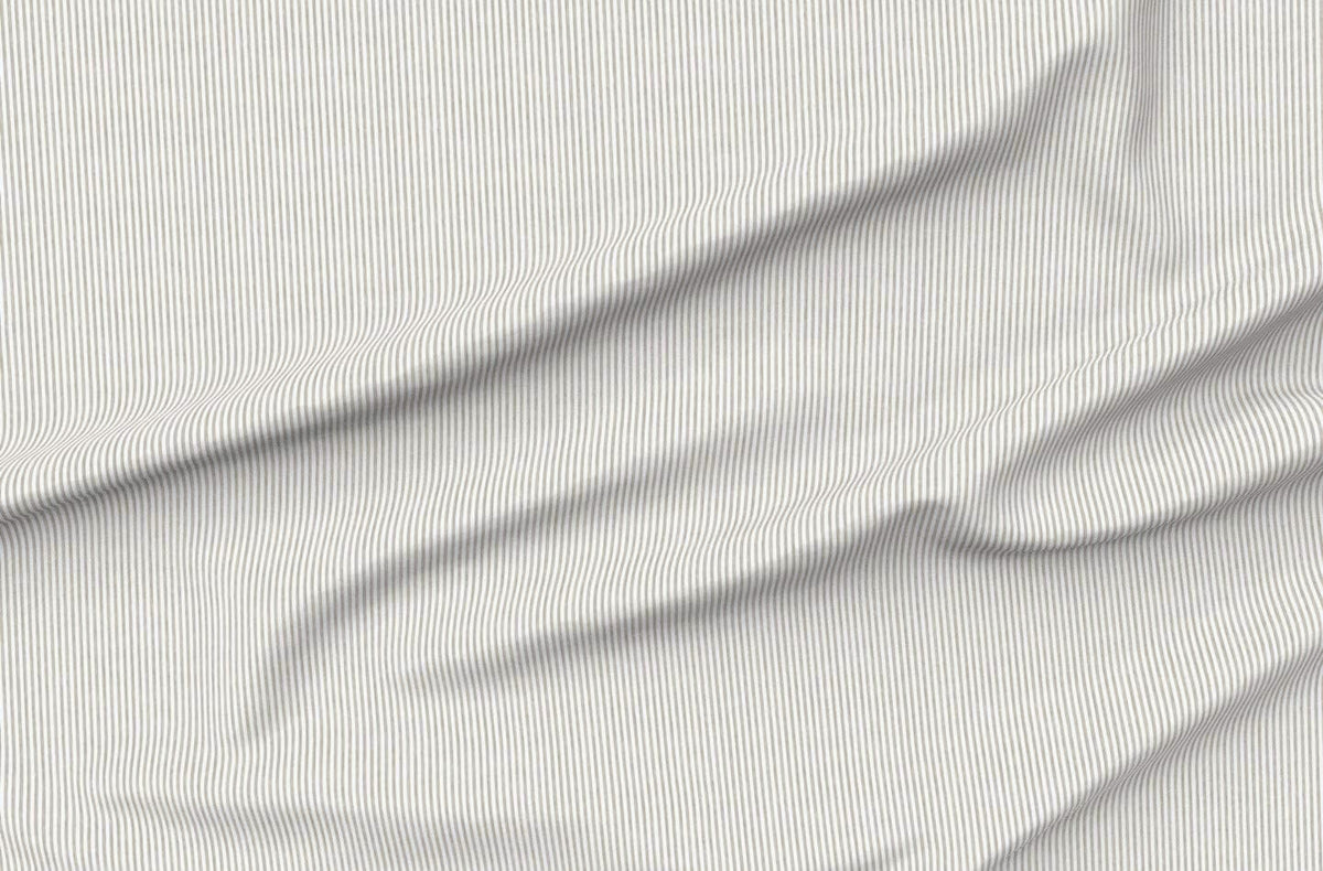 Spoonflower Fabric Classic Stripe Ticking Beige on Essex Linen