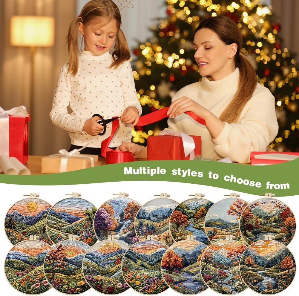 Eforcase 3 Sets Embroidery Starter Kit for Adult Beginner with