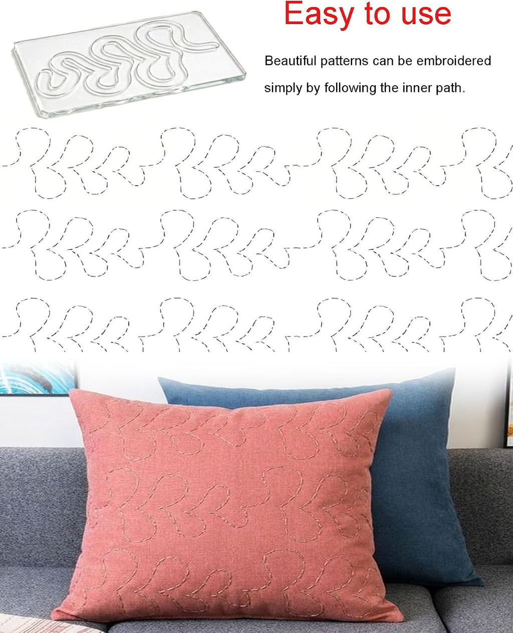 Henmany Transparent Acrylic Quilting Templates: Free Motion Stencils &