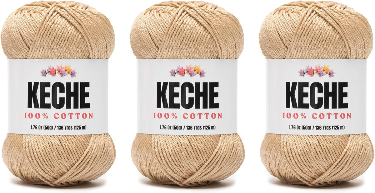 Cotton Yarn - 100% Cotton Yarn for Crocheting and Knitting, Mercerized