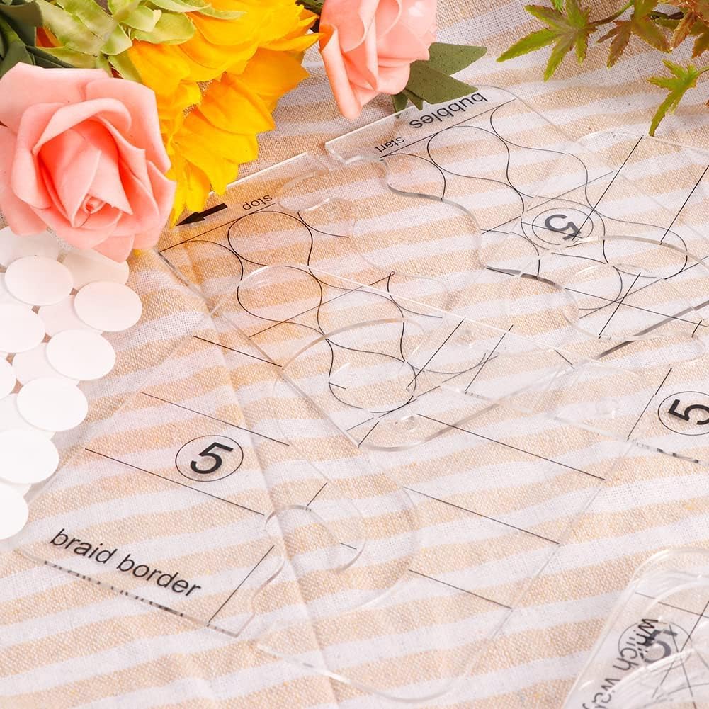 14PCS Free Motion Quilting Kit - 11PCS 3mm Templates, High Shank