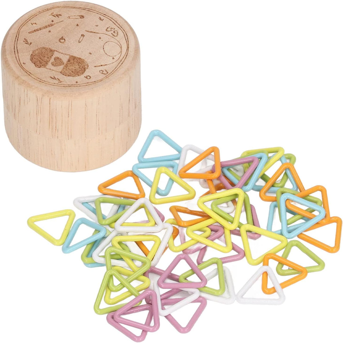 60Pcs Triangles Stitch Markers, Metal Bright Colors,Household Crochet