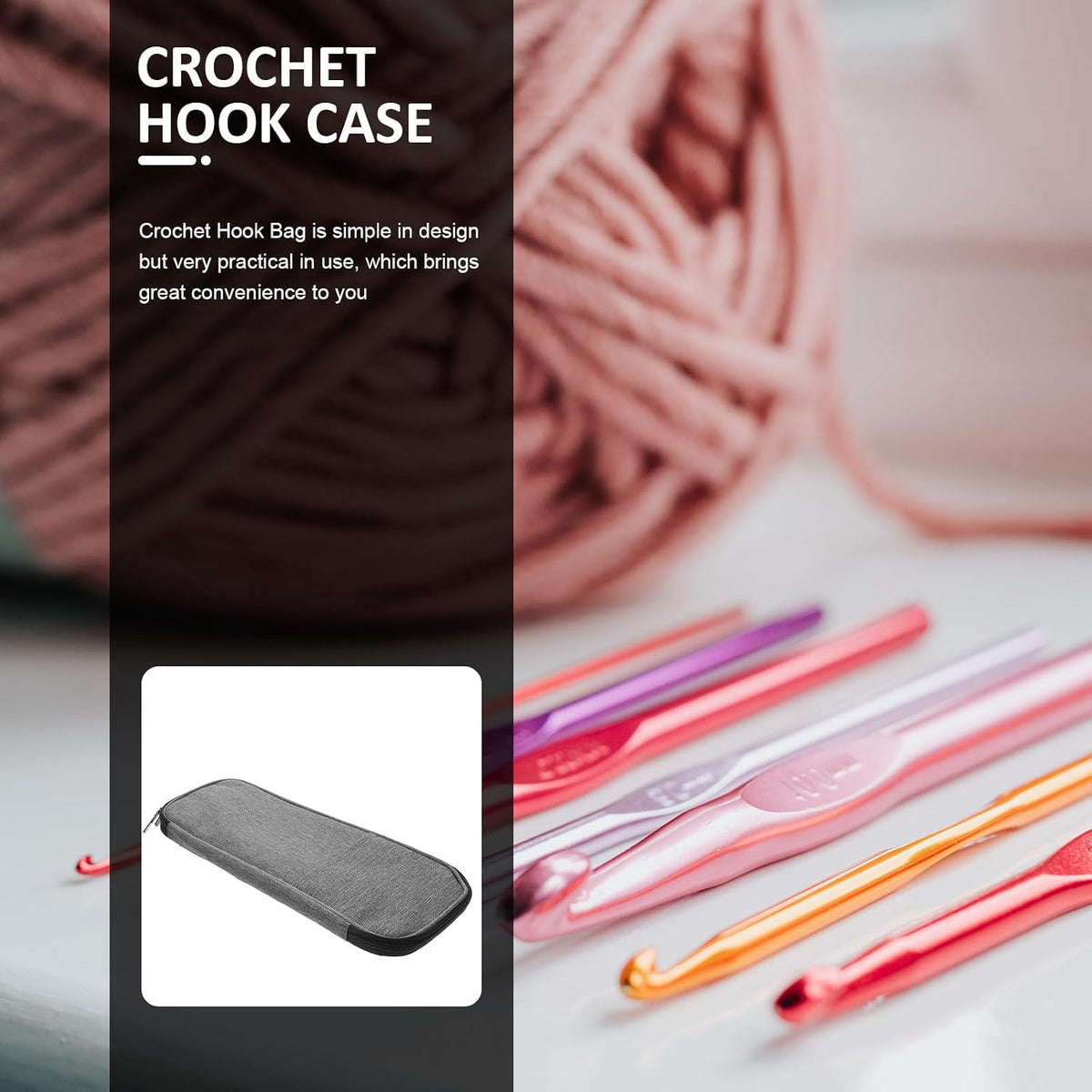 Crochet Hook Organizer Bag, Oxford Cloth Knitting Needle Storage Case