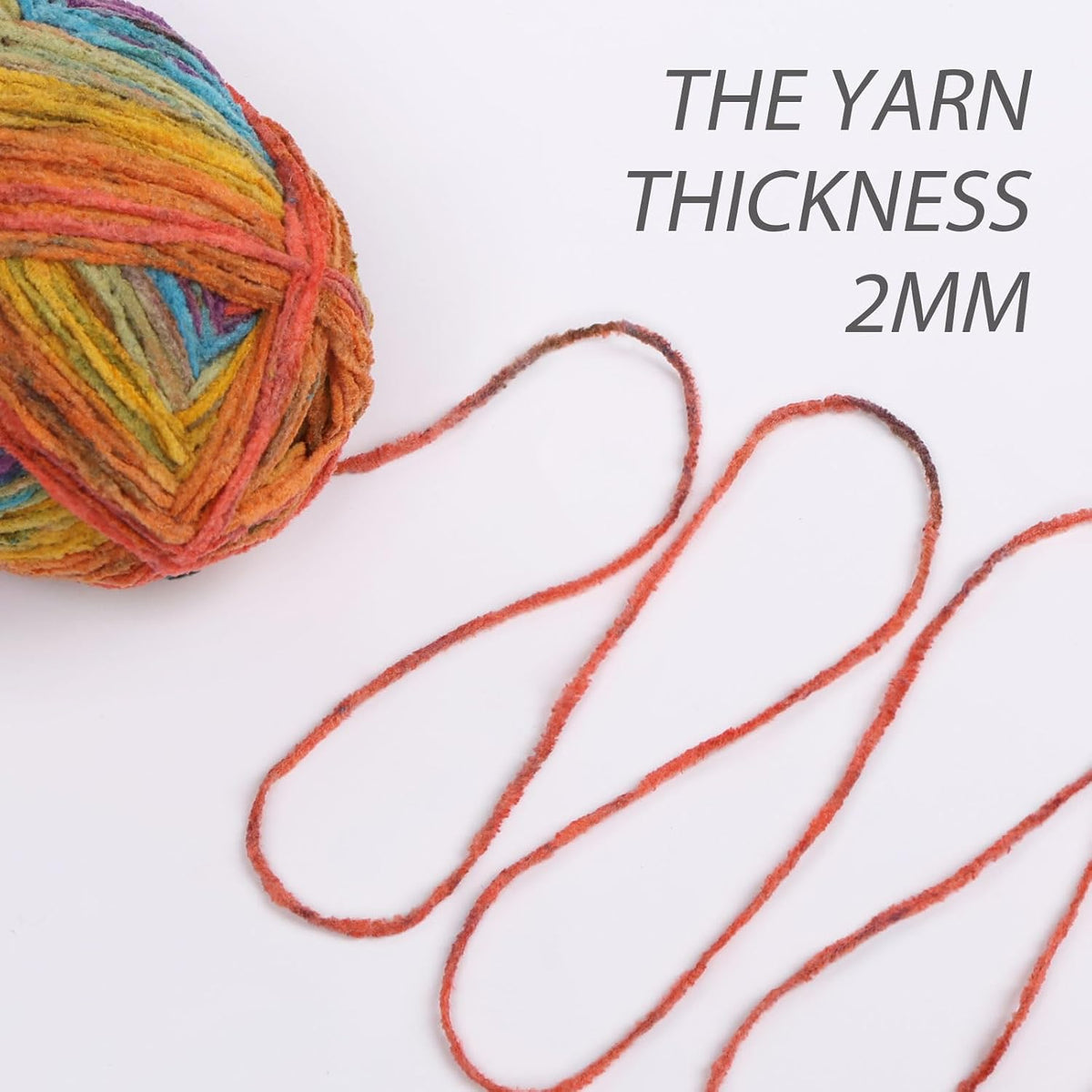 NICEEC 6 Skeins Velvet Chenille Yarn 6 x220m