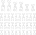 36 Pairs Sewing Hooks and Eyes Closure, 2.2/2.8/3.5cm White Metal Bra