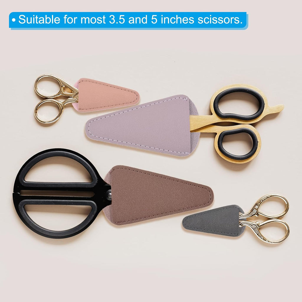 PATIKIL 2.9"x1.5" PU Leather Scissors Sheath 3 Pack Protector Dark